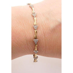 Gelbgold Rundschliff Damen Diamant Tennis Armband Schmuck 1.50 Ct