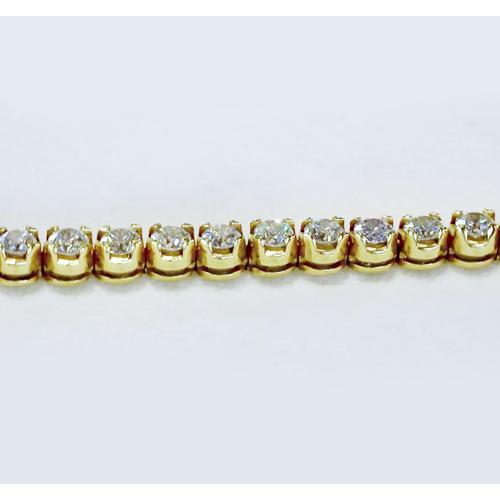 Runder Diamant Tennisarmband 4 Karat Gelbgold 14K - harrychadent.ch