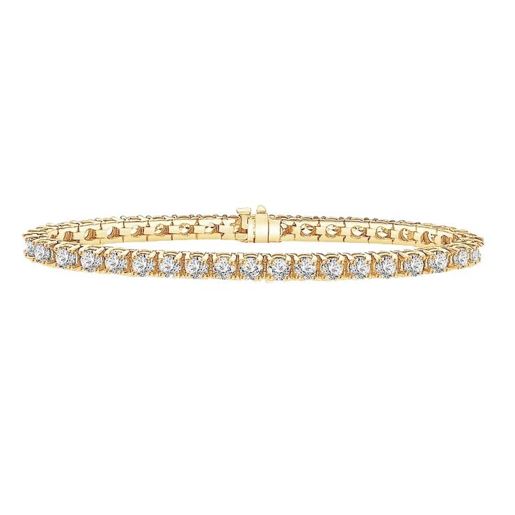Tennisarmband mit runden Diamanten aus Gelbgold 12 Karat 18K