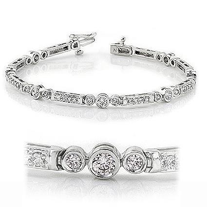 Weißgold-Rundschliff-Diamant-Tennis-Armband Funkelnder Schmuck 5 Ct - harrychadent.ch