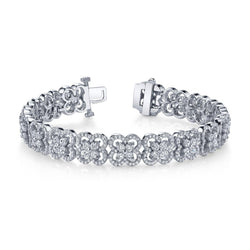 Wunderschönes Armband mit 12,20 Karat Diamanten im Rundschliff, Blühende Schönheit, Weiß