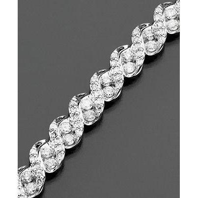 Wunderschönes rundes Diamantarmband Weißgold Schmuck Neu 10 Ct - harrychadent.ch