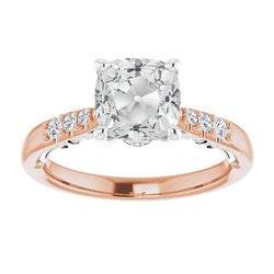 14K Gold Kissen Hochzeit Alter Bergmann Diamantring 4,25 Karat