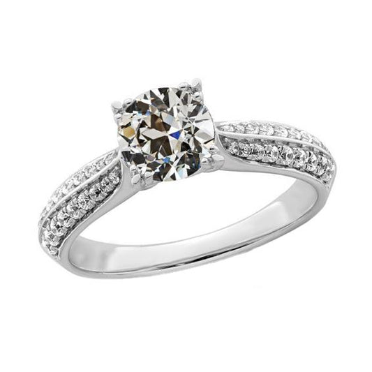 14K Gold Runder Altschliff Diamant-Verlobungsring 3,50 Karat Schmuck - harrychadent.ch