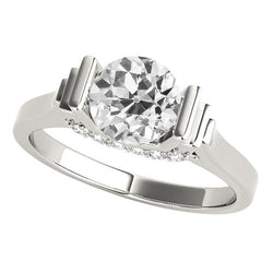 2,75 Karat Verlobungsring alter Bergmann Diamant Bar Set Goldschmuck