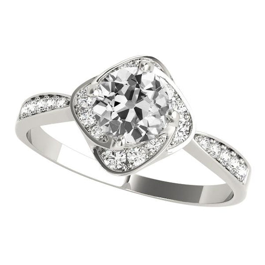 4 Karat runder alter Bergmann Diamant-Verlobungsring im Blumenstil Schmuck - harrychadent.ch