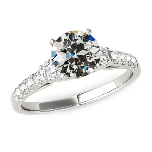 4 Karat Runder Alter Minenschliff Diamantring Gold Damenschmuck - harrychadent.ch