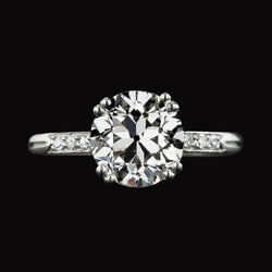 4 Karat Verlobungsring alter Bergmann Diamant Doppelstift Set Schmuck