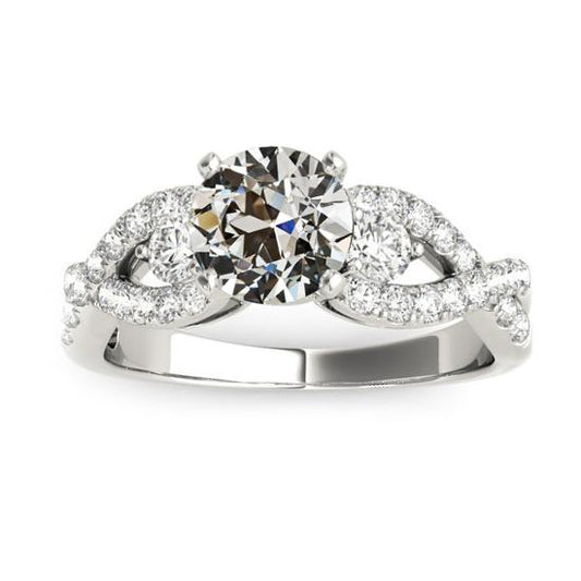 Alter europäischer Diamant-Verlobungsring Infinity Schaft 4,25 Karat - harrychadent.ch