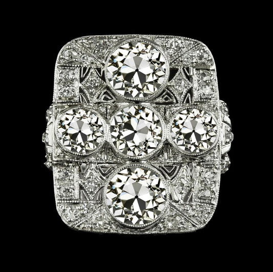 Antiker alter Minenschliff Diamantring 9 Karat Milgrain Shank - harrychadent.ch