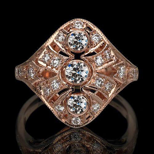 Ausgefallener alter Minenschliff Diamant-Verlobungsring 3 Karat Roségold - harrychadent.ch