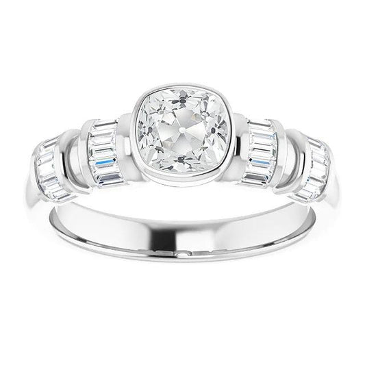 Baguette & Kissen Altschliff Diamant Ehering Lünette Set 6,25 Karat - harrychadent.ch