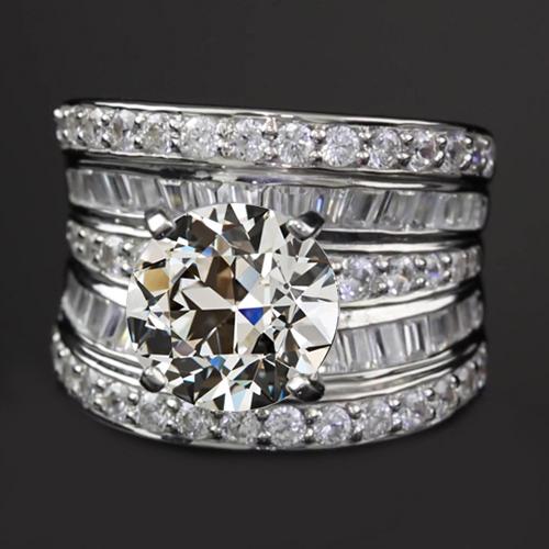 Damen Baguette & Altschliff Diamant Fancy Ehering 5,50 Karat - harrychadent.ch