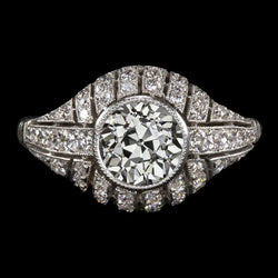 Damen Diamant Fancy Ring Old Cut Lünette 3,75 Karat Milgrain Gold