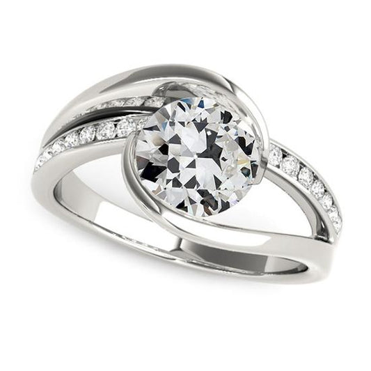 Damen Ehering alter Bergmann Diamant Twisted Split Shank 3.50 Karat - harrychadent.ch