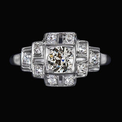 Damen Ehering Alter Minenschliff Diamant mit Stufen 3 Karat 14K Gold