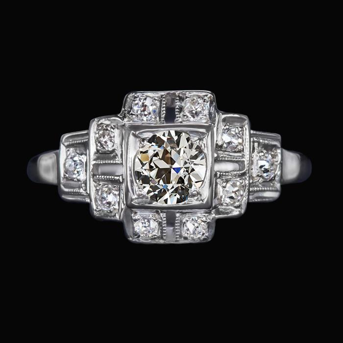 Damen Ehering Alter Minenschliff Diamant mit Stufen 3 Karat 14K Gold - harrychadent.ch