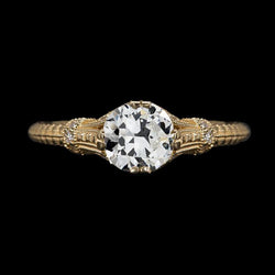 Damen Ehering Rund alter Bergmann Diamant 14K Gold 2,50 Karat