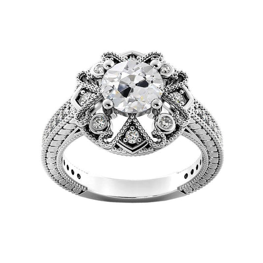 Damen Ehering Rund alter Bergmann Diamanten Antiker Stil 3,25 Karat - harrychadent.ch