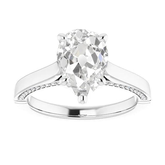 Damen Ehering Rund & Birne alter Bergmann Diamanten 5,75 Karat - harrychadent.ch