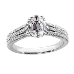 Damen Ehering Rund & Oval Altschliff Diamant 5,50 Karat