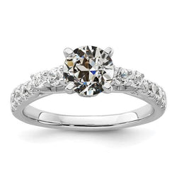 Damen Ehering runder Altschliff Diamant 4 Krappen Set 5 Karat