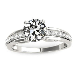 Damen Ehering Runder Altschliff Diamant Kanal Set 3 Karat