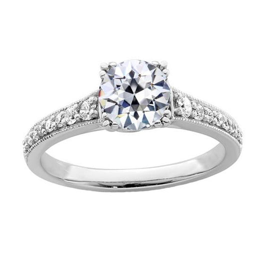 Damen Runder Altschliff Diamant-Verlobungsring 2,75 Karat Weißgold - harrychadent.ch