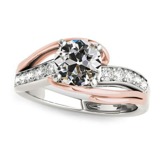 Damen Runder Altschliff Diamant-Verlobungsring Zweifarbig 2,75 Karat - harrychadent.ch