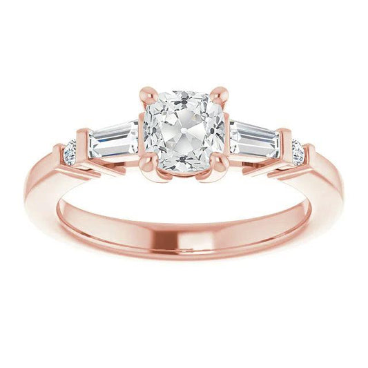 Damenkissen Old Cut Diamantring 4,50 Karat Krappenset Gold 14K - harrychadent.ch