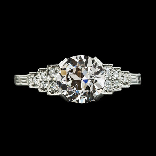 Diamant alter Bergmann Verlobungsring 14K Weißgold Schmuck 3,50 Karat - harrychadent.ch