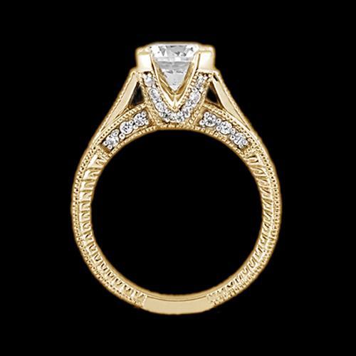 Diamant Antik-Stil Verlobungsring 1,43 Karat Gelbgold 14K