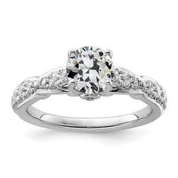 Diamant im alten Minenschliff Damen Ehering 3 Karat Krappenset