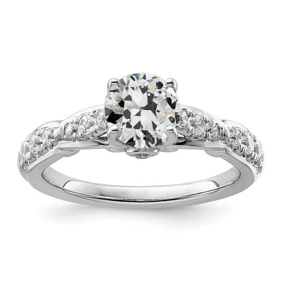 Diamant im alten Minenschliff Damen Ehering 3 Karat Krappenset - harrychadent.ch