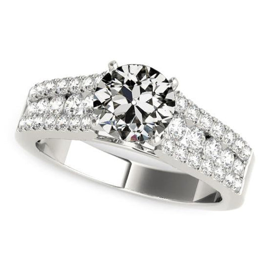 Diamant Old Cut Verlobungsring Damenschmuck 5 Karat Pave Fassung - harrychadent.ch