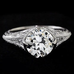 Diamant Old Mine Cut Ehering Vintage-Stil 2.50 Karat Filigran