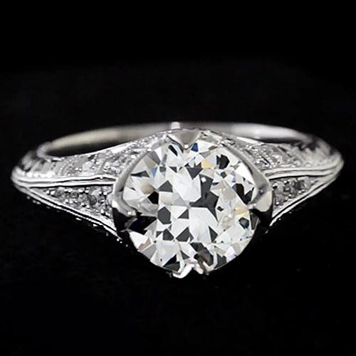 Diamant Old Mine Cut Ehering Vintage-Stil 2.50 Karat Filigran - harrychadent.ch