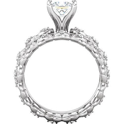 Diamant-Verlobungsring im Vintage-Stil 1.66 Karat Weißgold 14K