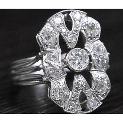 Diamant Vintage-Stil Ring 2 Karat Milgrain Weißgold Schmuck