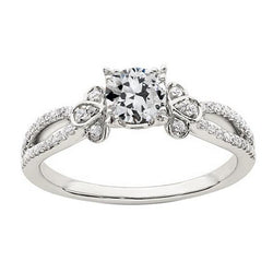 Ehering Alter Minenschliff Diamant Gold Split Shank 3.50 Karat