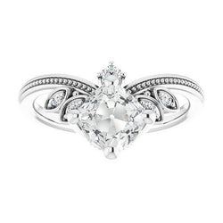 Ehering Enhancer Kissen Old Cut Diamant Beaded Style 5,75 Karat