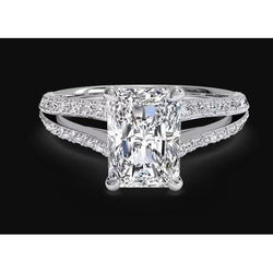 Funkelnder strahlender Diamant-Verlobungsring im Rundschliff 3,40 Karat