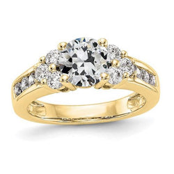 Gold alter Bergmann Diamant Ehering Krappenkanal Set 3,50 Karat