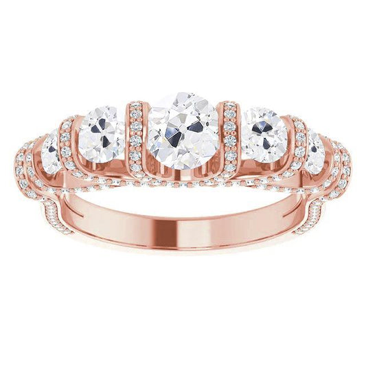 Gold Damen Ehering Rund alter Bergmann Diamant Bar Set 9,50 Karat - harrychadent.ch