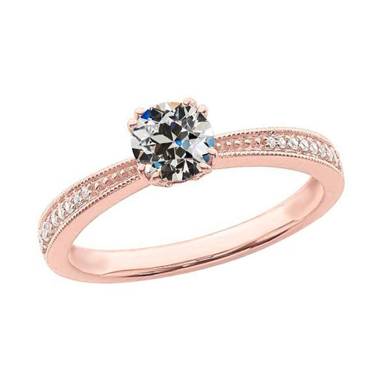 Gold runder alter Bergmann Diamant Ehering 2,75 Karat konischer Schaft - harrychadent.ch