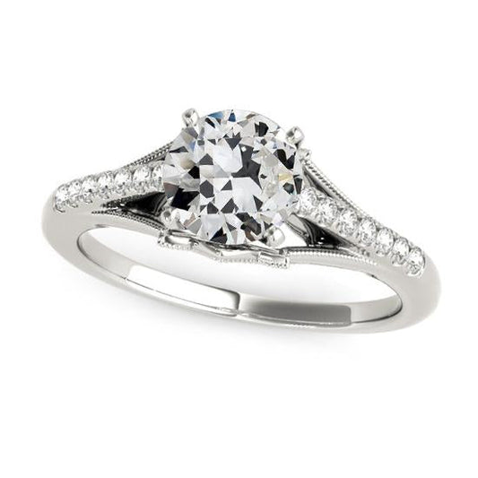 Gold runder alter Bergmann Diamant Ehering Split Shank 2.75 Karat - harrychadent.ch