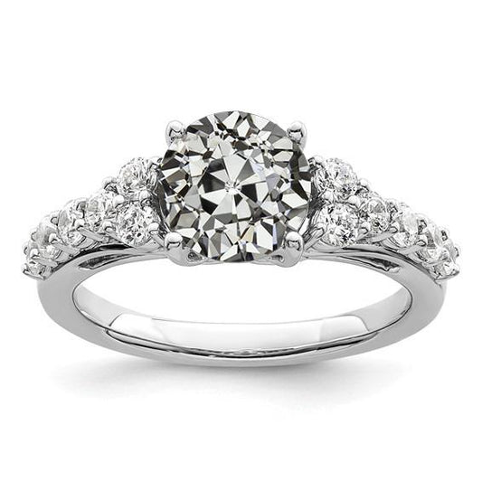 Gold Runder alter Bergmann Diamant-Verlobungsring 4 Krappen Set 3,50 Karat - harrychadent.ch