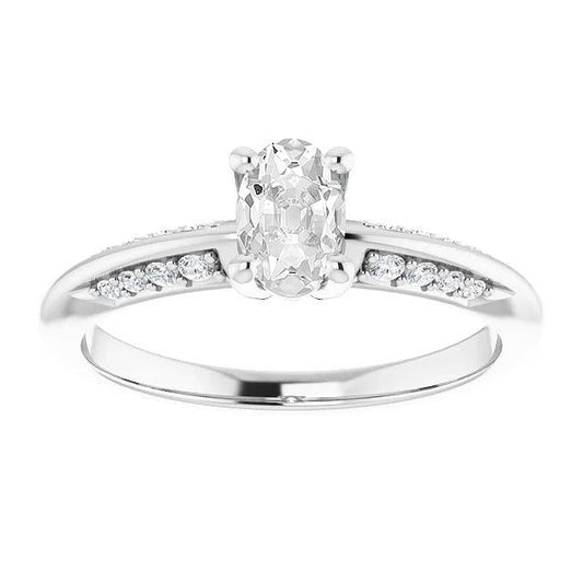 Hochzeit Oval Alter Minenschliff Diamantring Krappenset Schmuck 3,65 Karat - harrychadent.ch