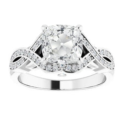 Kissen alter Bergmann Diamant Ring Infinity Style Split Shank 6.75 Karat