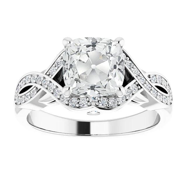 Kissen alter Bergmann Diamant Ring Infinity Style Split Shank 6.75 Karat - harrychadent.ch